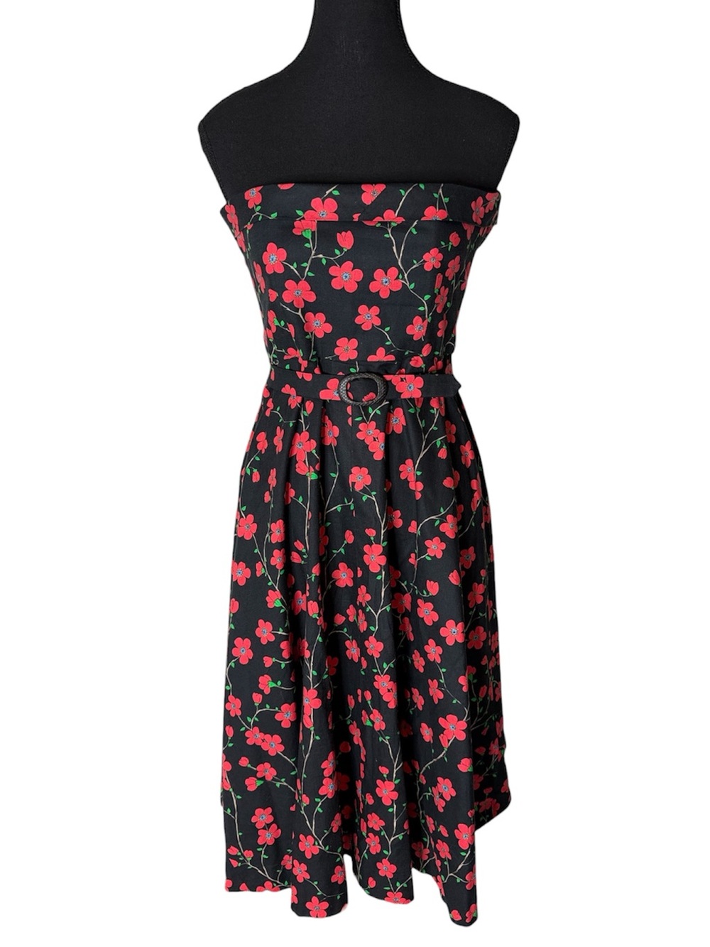 Retro Handmade Floral Midi Dress Pin Up Rockabilly Jacket Swing Small Medium